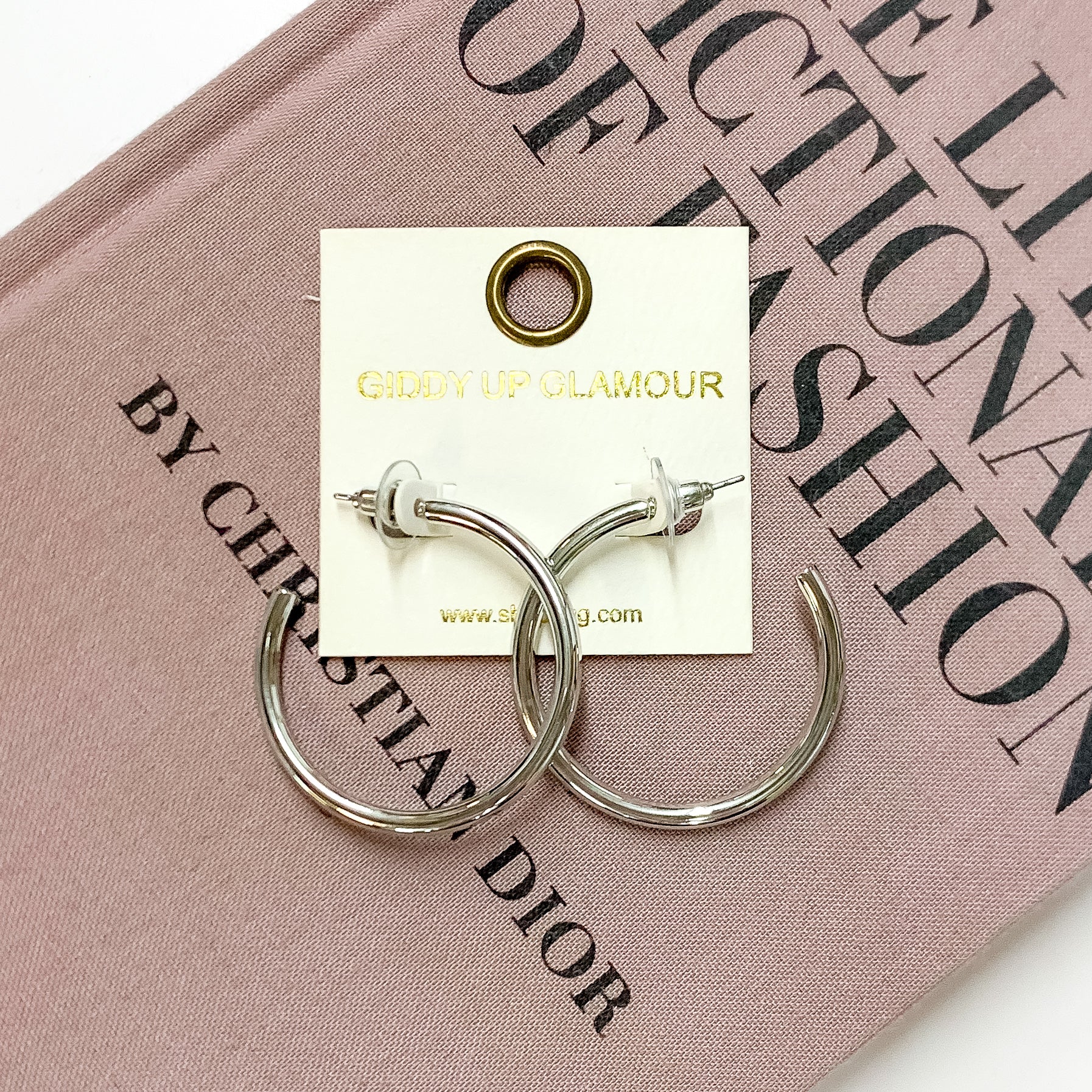 Silver Tone Hoop Earrings - Giddy Up Glamour Boutique