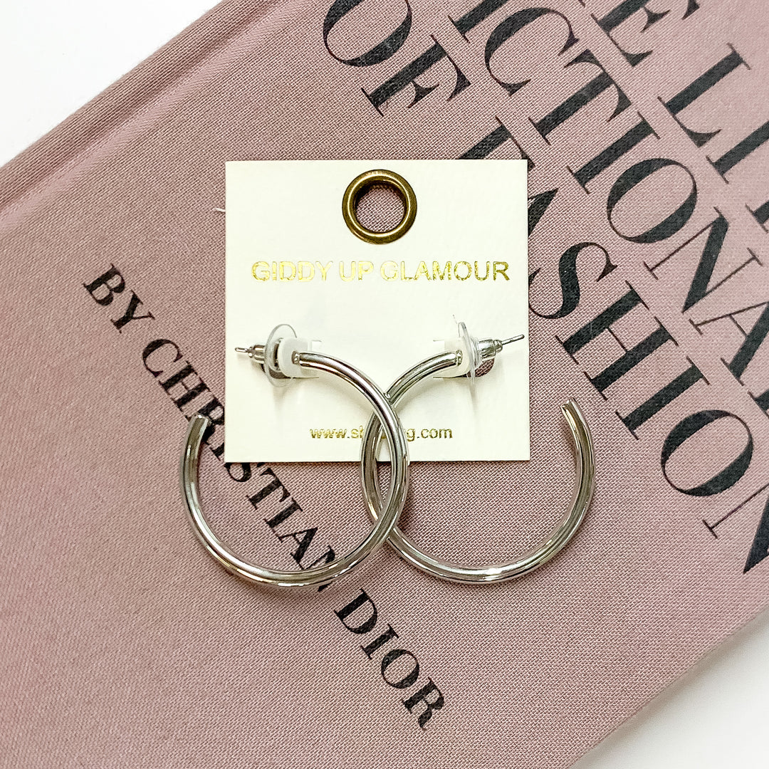 Silver Tone Hoop Earrings - Giddy Up Glamour Boutique