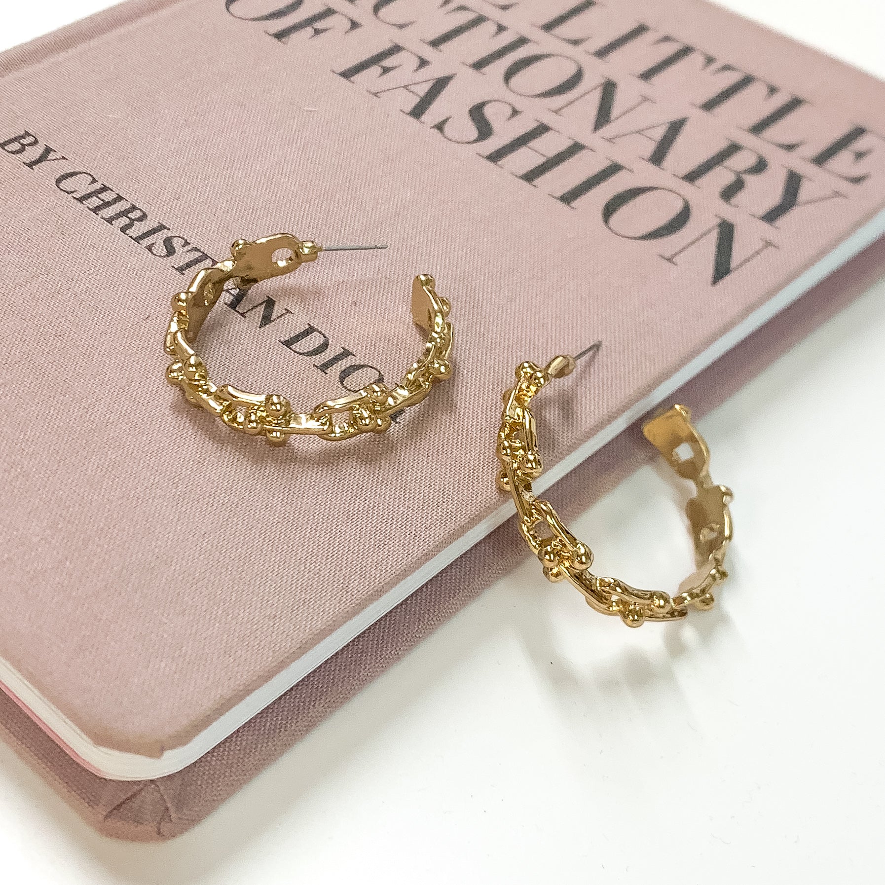 Loved Up Chain Hoops in Gold Tone - Giddy Up Glamour Boutique