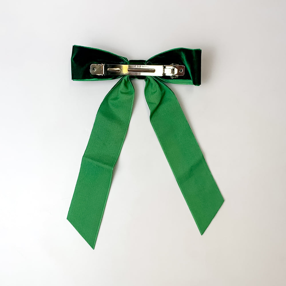 City Sunset Velvet Bow in Emerald Green - Giddy Up Glamour Boutique