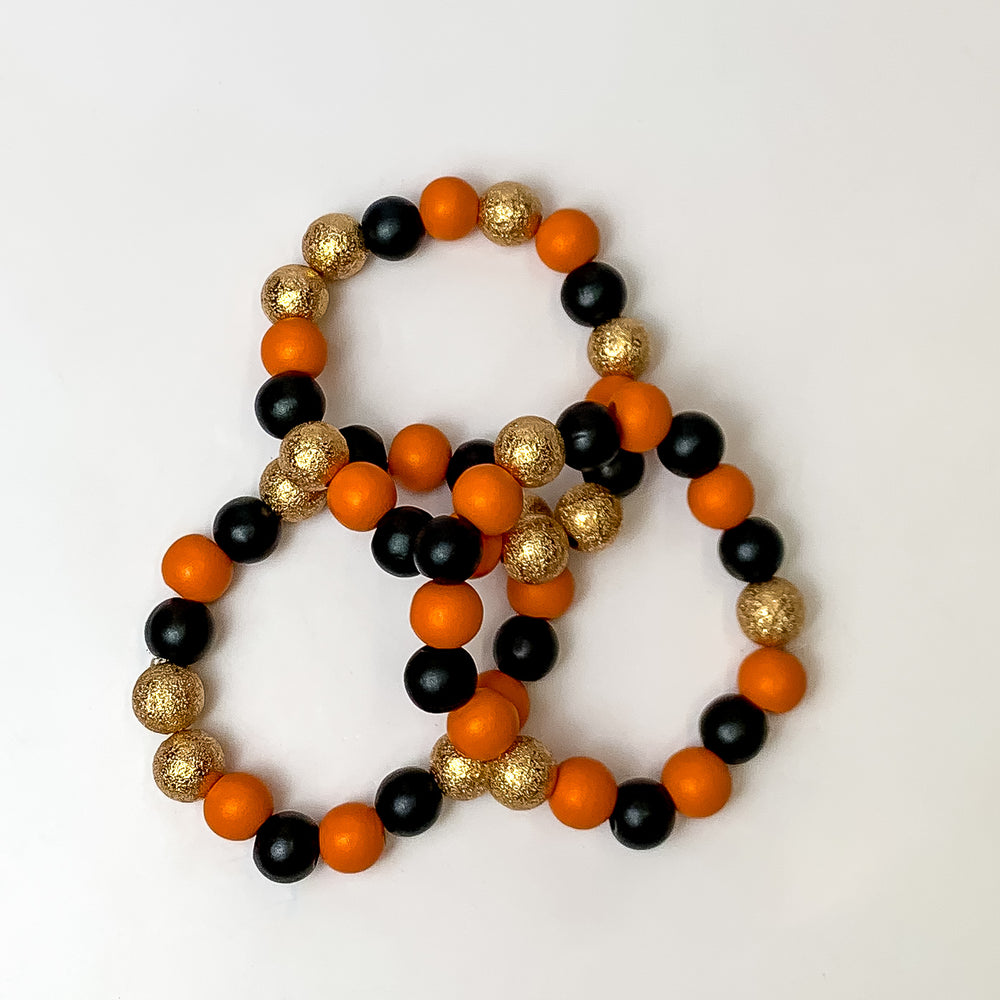 Set of 3 Stretchy Beaded Multicolored Bracelets - Giddy Up Glamour Boutique