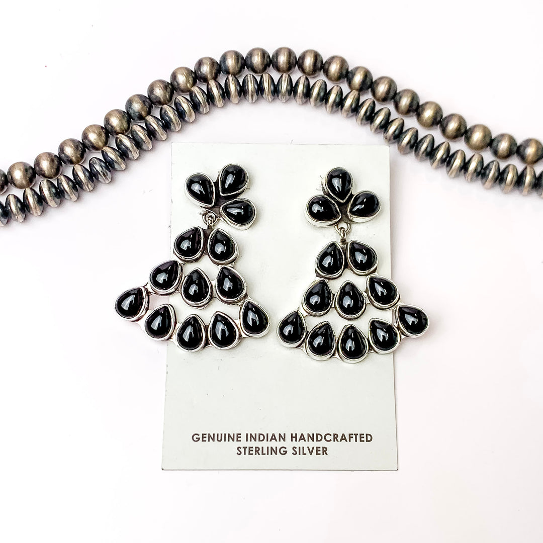 Emer Thompson | Navajo Handmade Sterling Silver Post Earrings with Tiered Turquoise Stones - Giddy Up Glamour Boutique