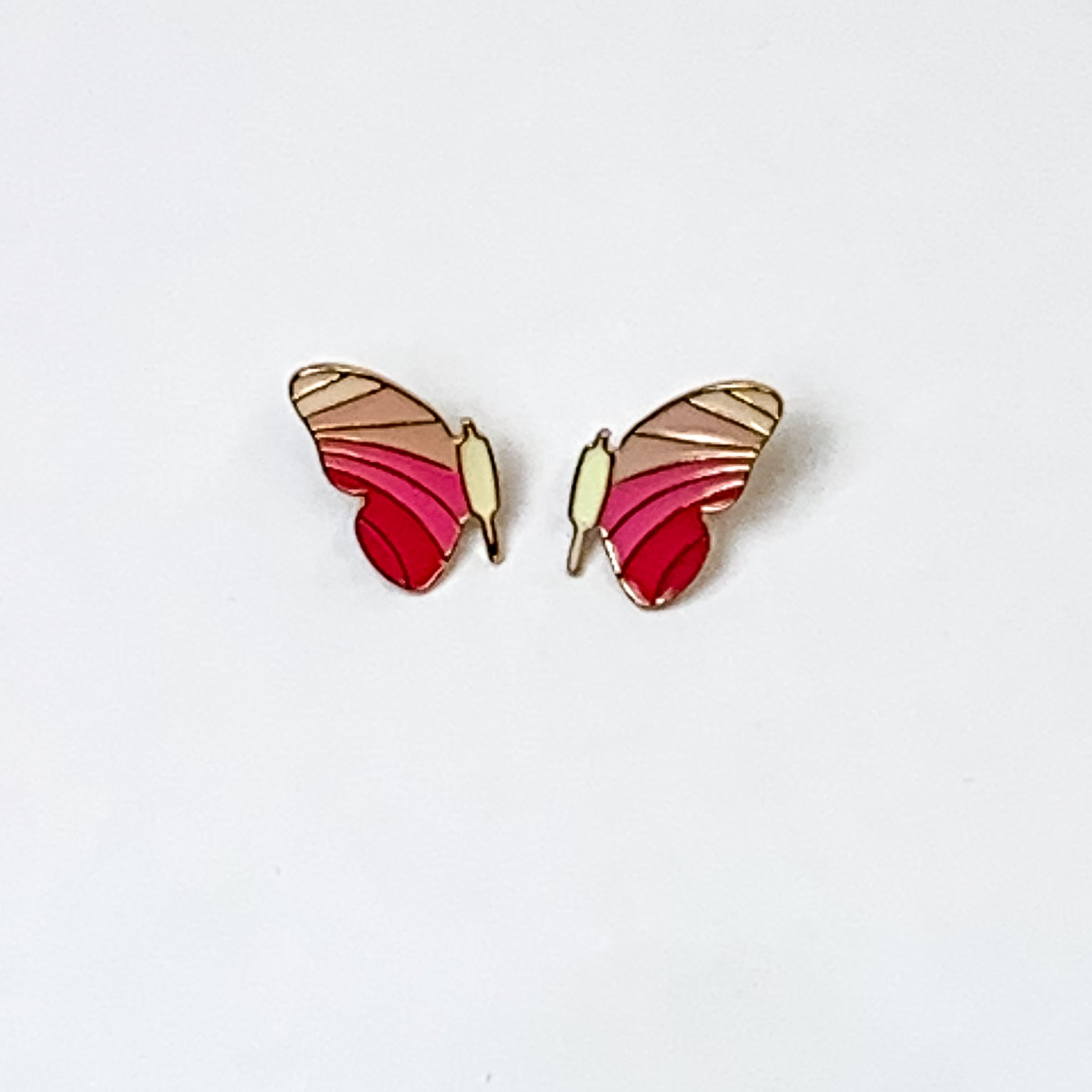 Butterfly Wing Stud Earrings in Pink - Giddy Up Glamour Boutique