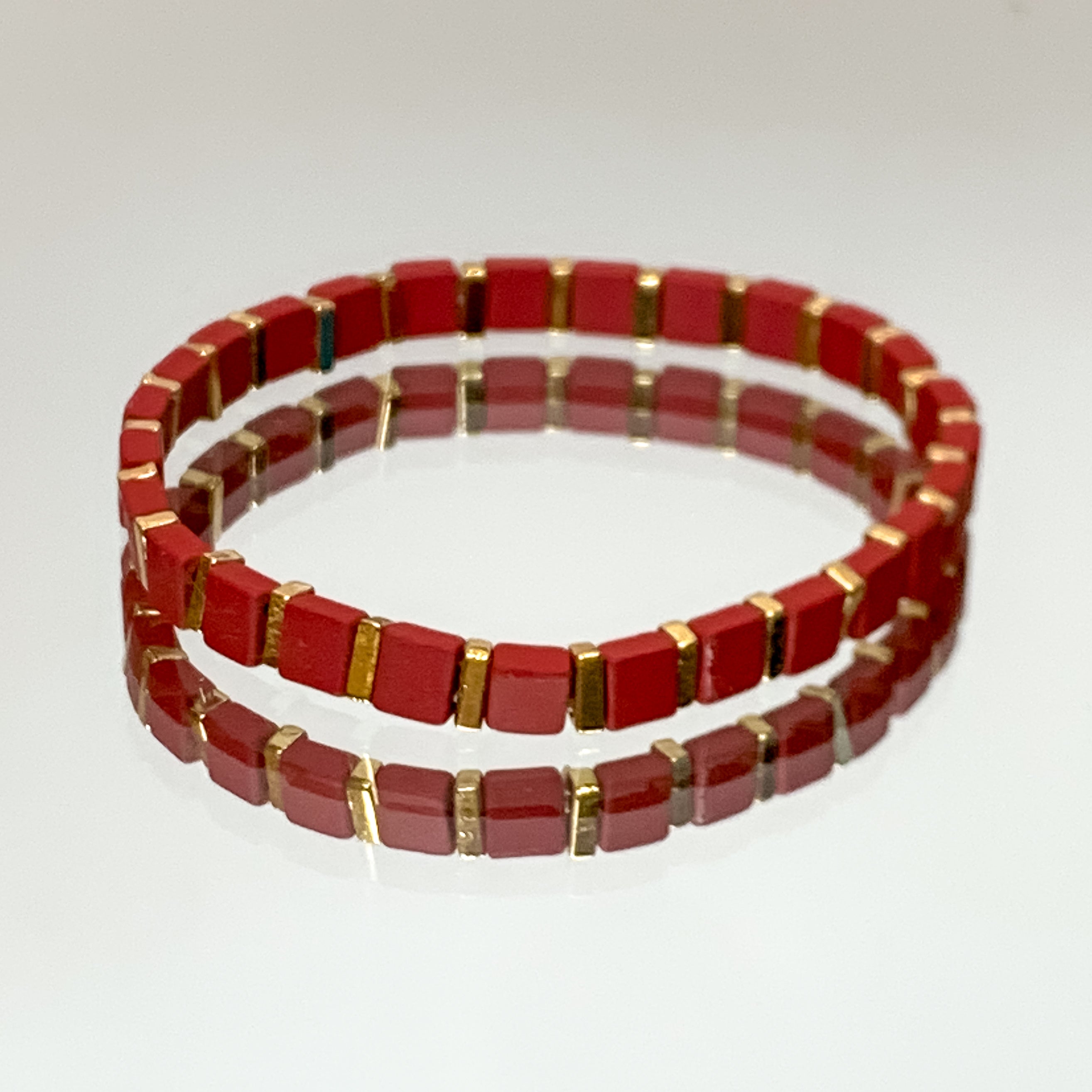 All About Matte Skinny Square Bracelet in Red - Giddy Up Glamour Boutique