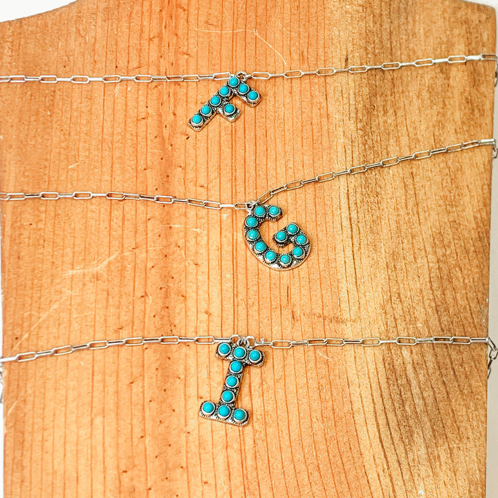 Wear It Proud Initial Necklaces in Turquoise - Giddy Up Glamour Boutique