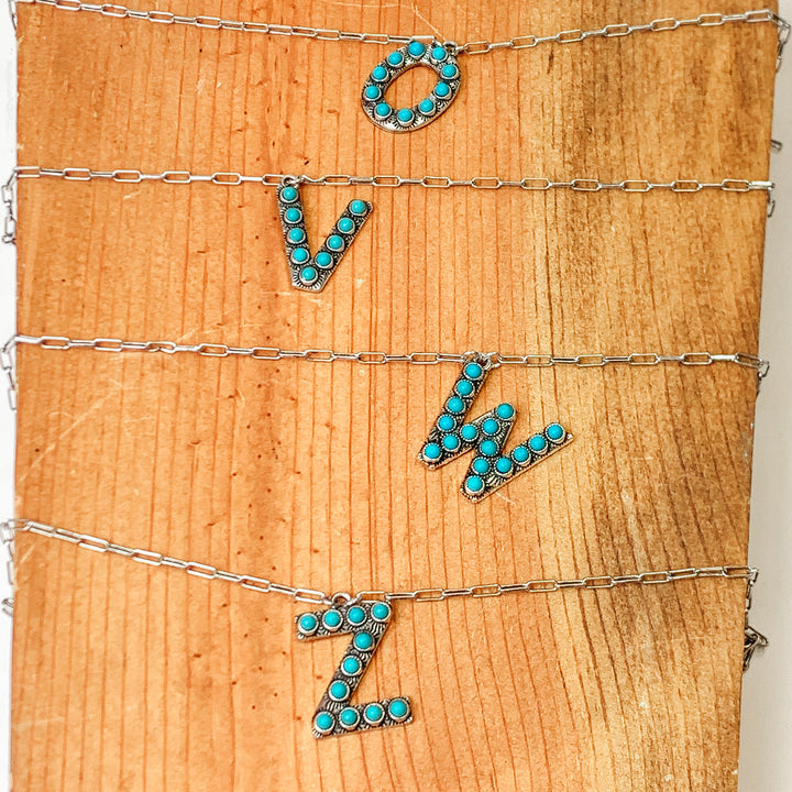 Wear It Proud Initial Necklaces in Turquoise - Giddy Up Glamour Boutique