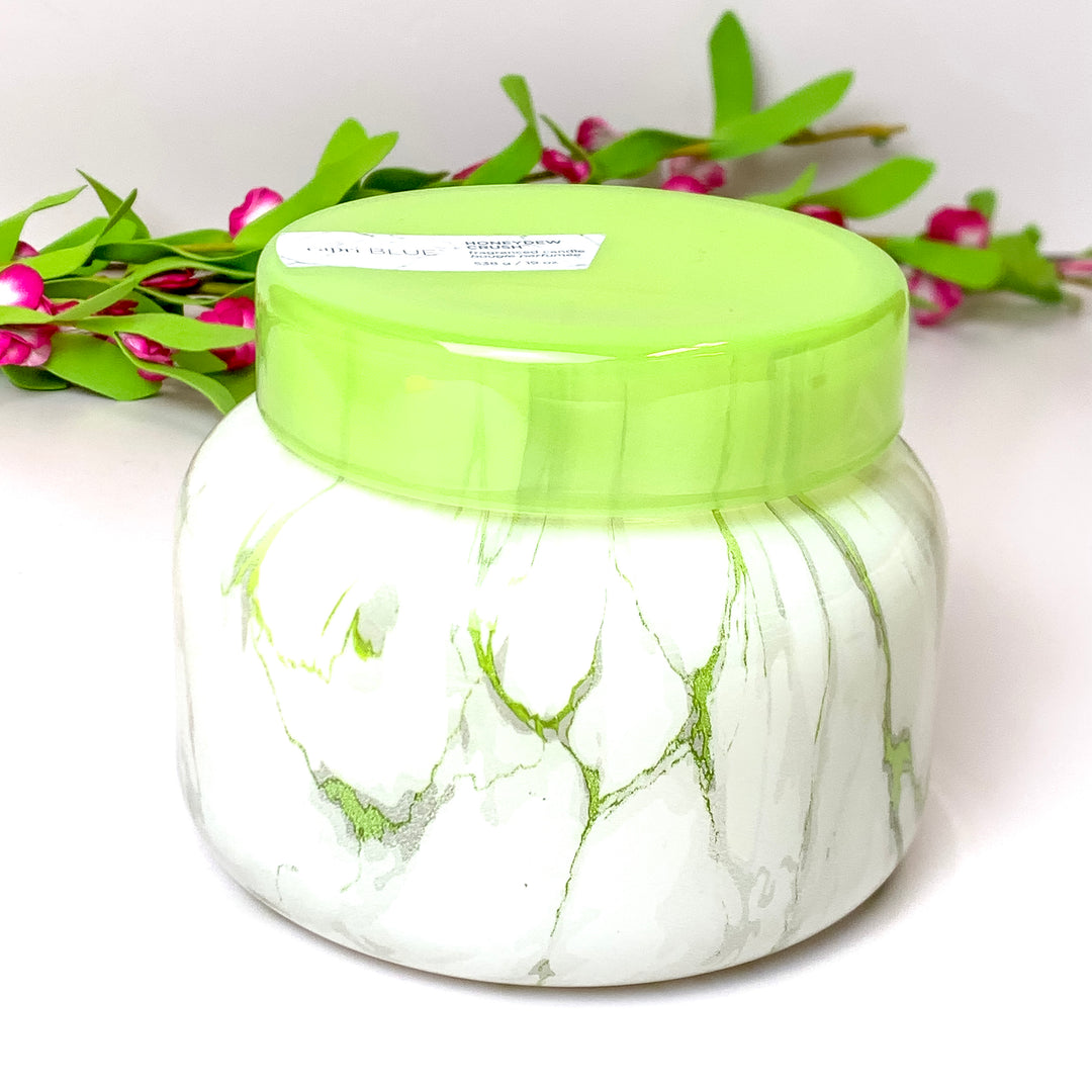 Capri Blue | 19 oz. Marble Jar Candle in Limelight | Honeydew Crush - Giddy Up Glamour Boutique
