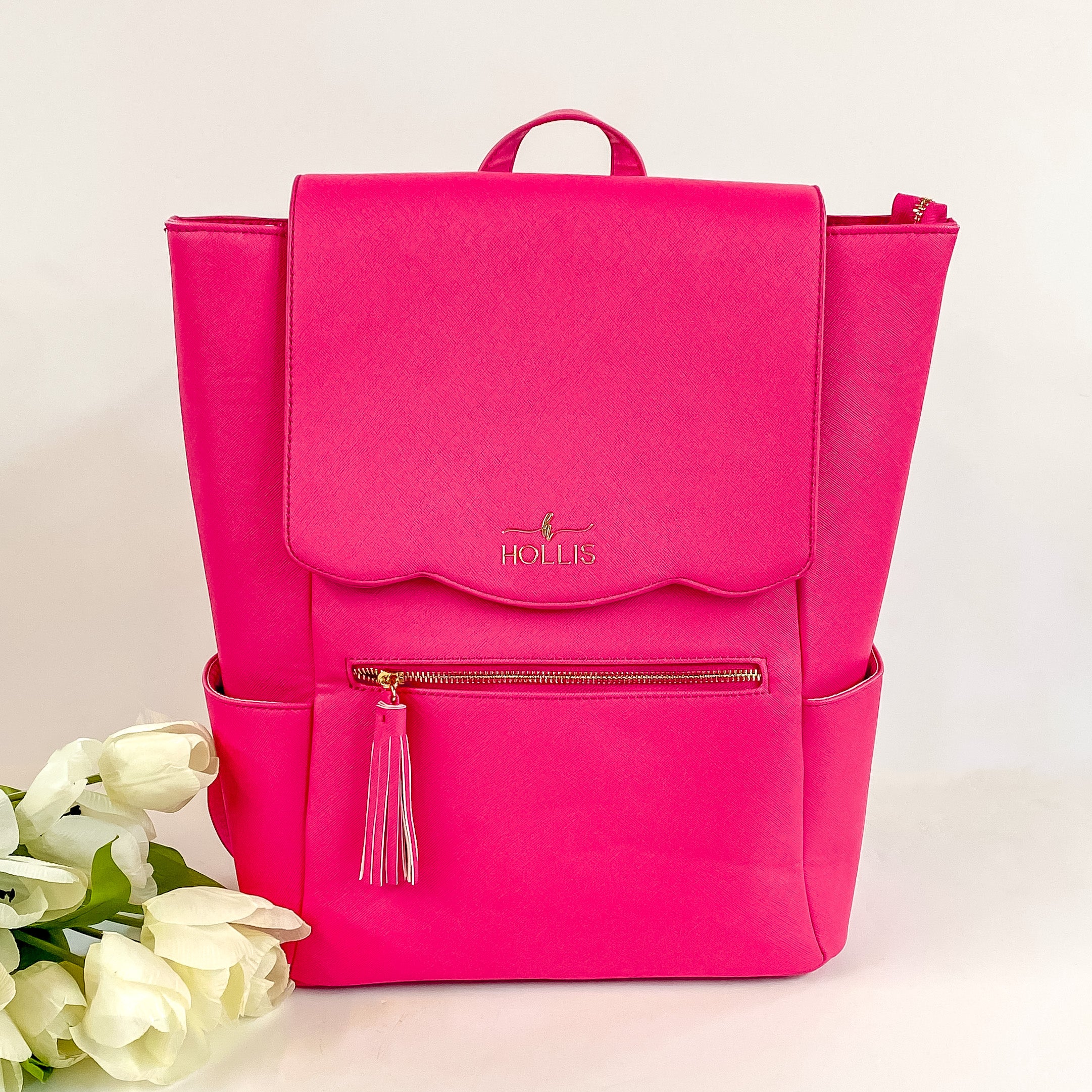 Frilly Full Size Backpack in Hot Pink