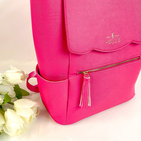 Hollis | Frilly Full Size Backpack in Hot Pink