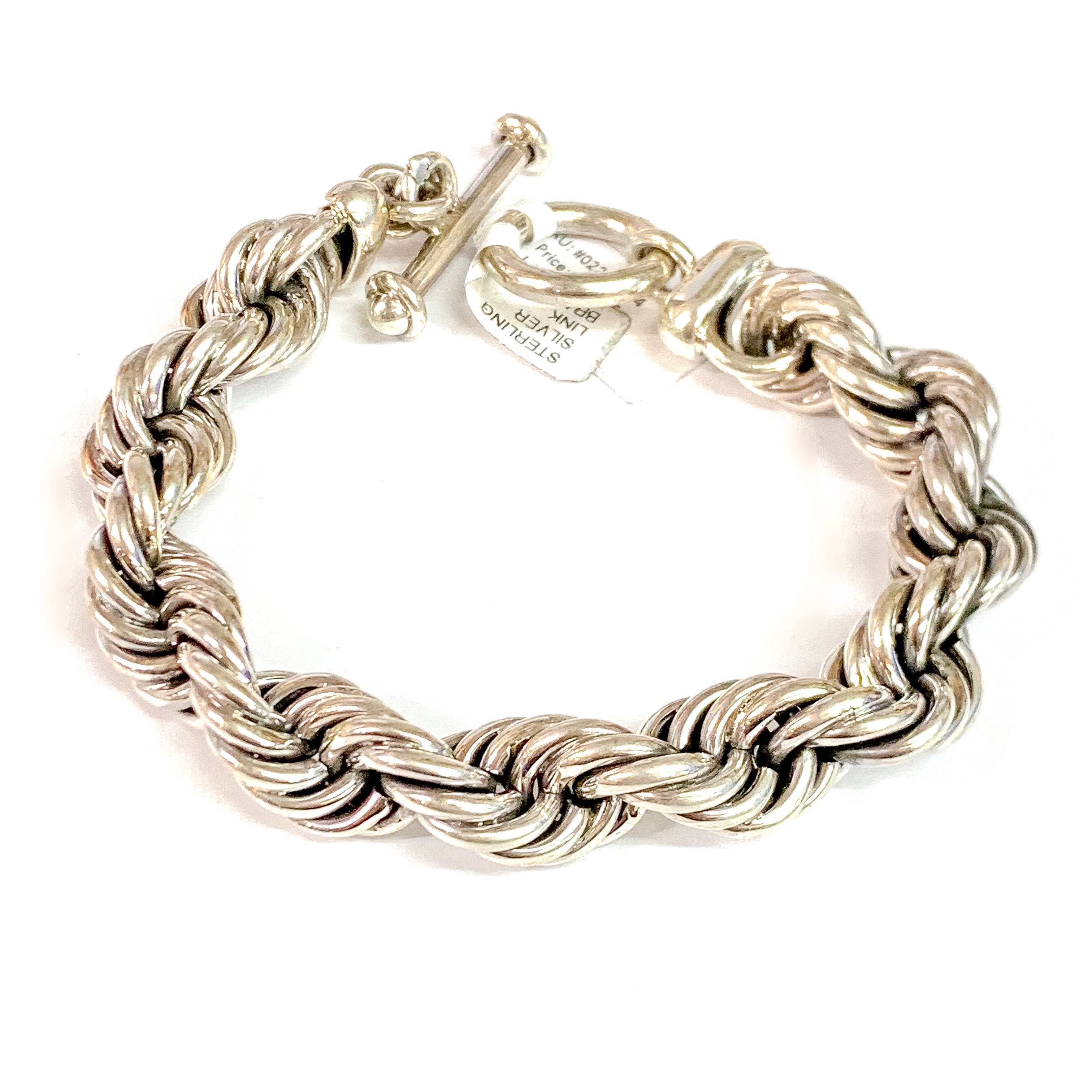 Navajo | Sterling Silver Thick Rope Toggle Bracelet - Giddy Up Glamour Boutique