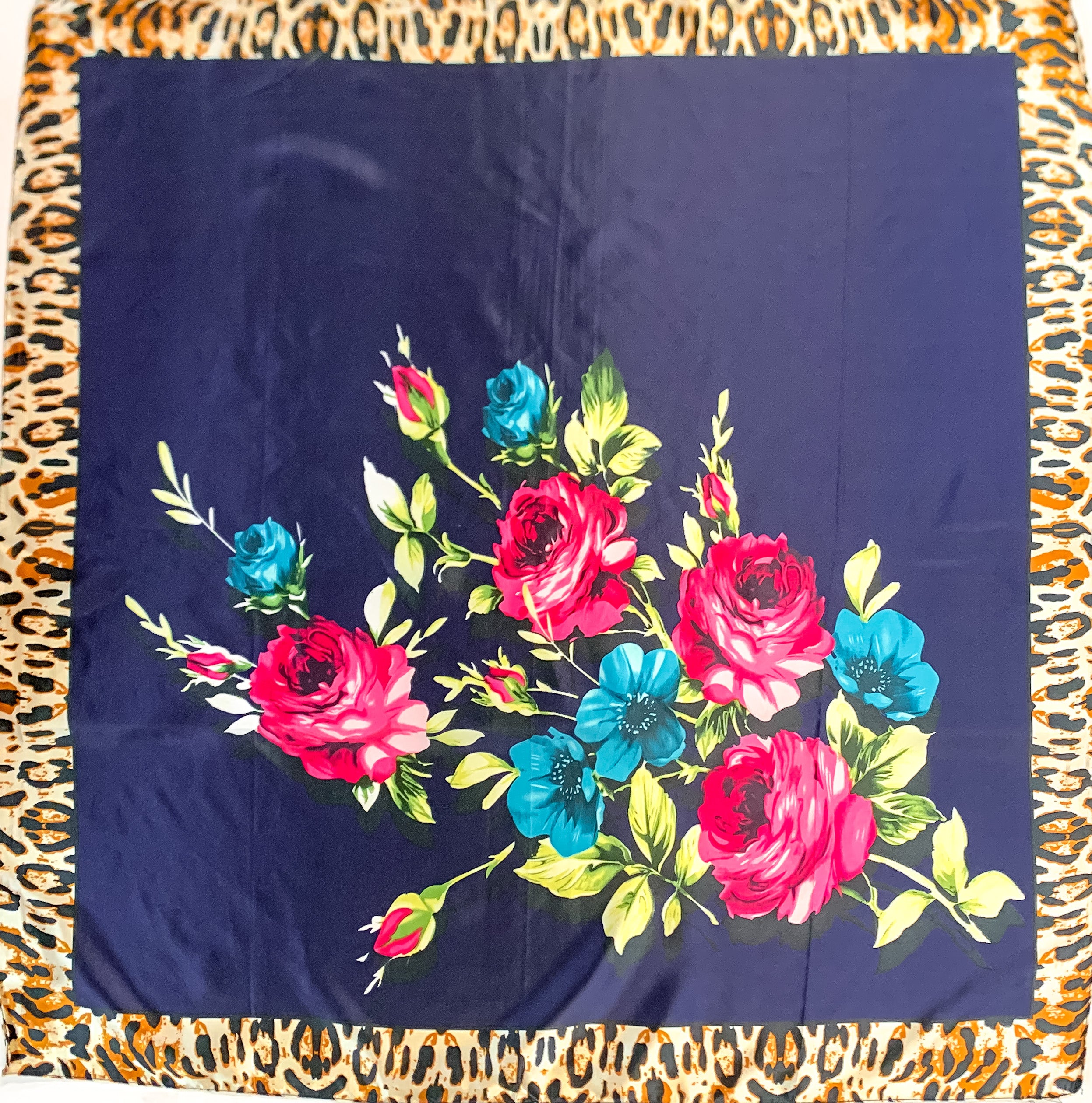 Fiesty Floral Wild Rag in Navy - Giddy Up Glamour Boutique