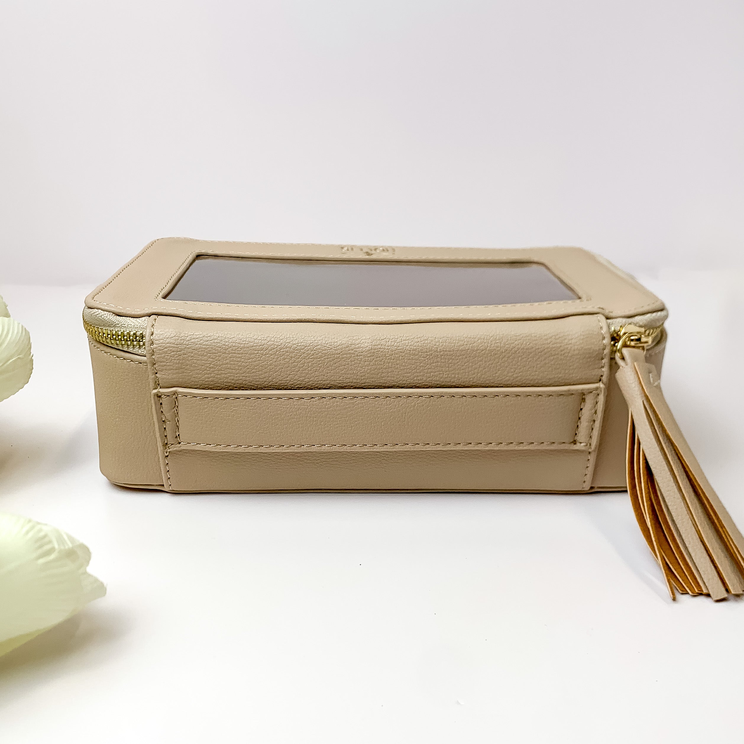 Hollis | Clear Toiletry Bag in Nude - Giddy Up Glamour Boutique