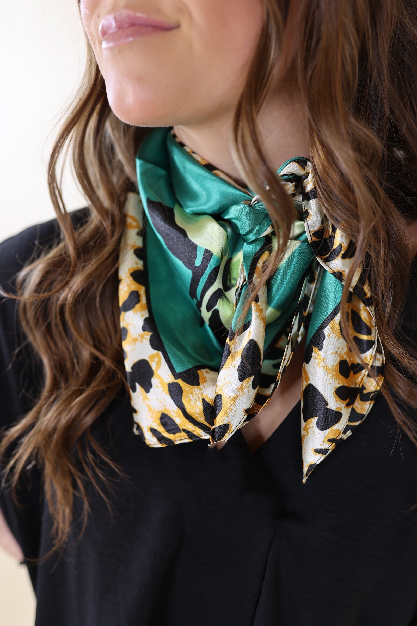 Fiesty Floral Wild Rag in Emerald - Giddy Up Glamour Boutique