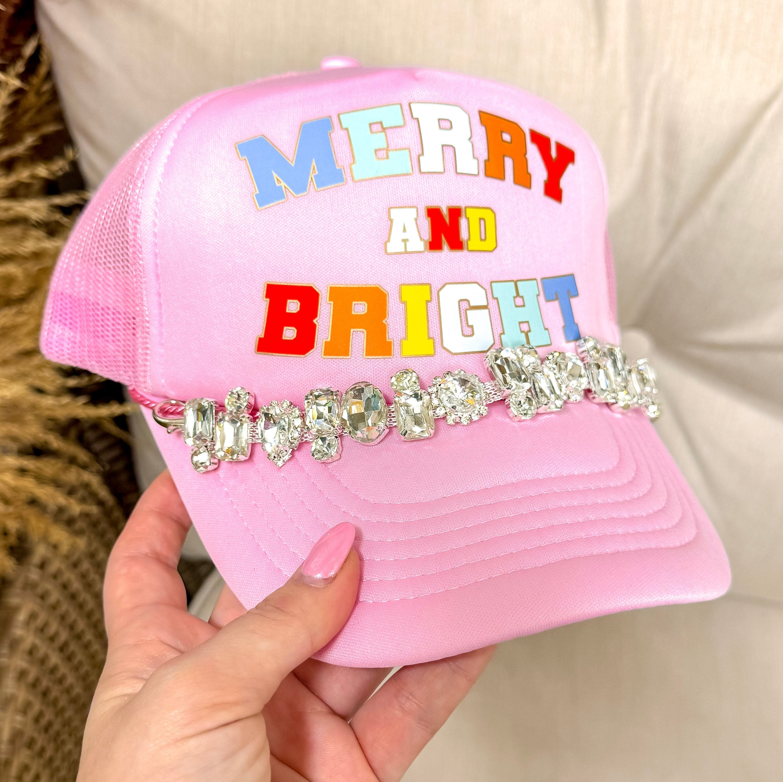 Trucker Hat Chain in Square Rhinestone Studs