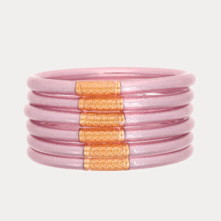BuDhaGirl | Set of Six | All Weather Bangles in Ice Rose Pink