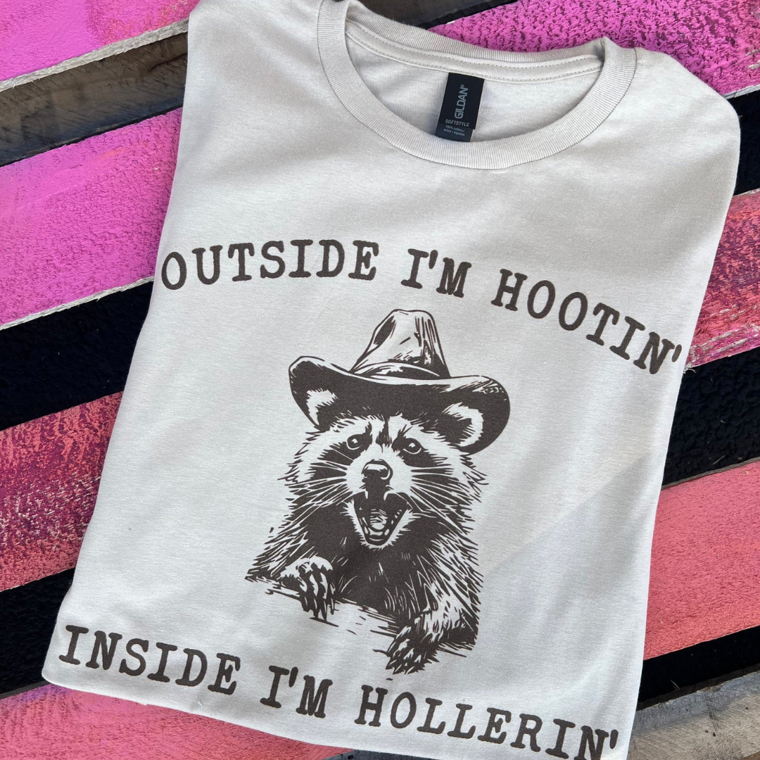 Online Exclusive | Outside I'm Hootin' Inside I'm Hollerin' Graphic Tee in Cream