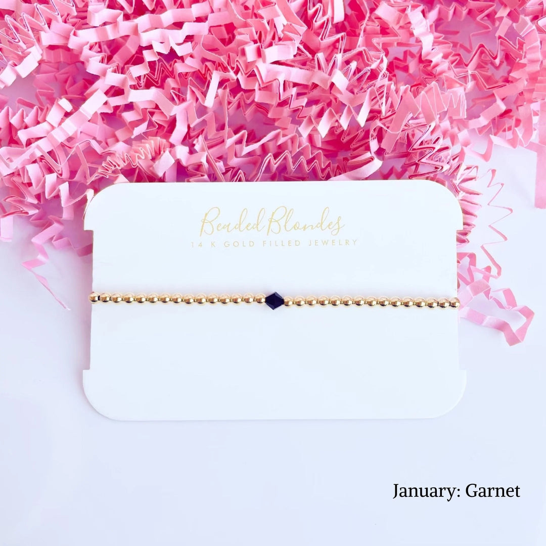 Beaded Blondes | Birthstone Swarovski Crystal Bracelet - Giddy Up Glamour Boutique