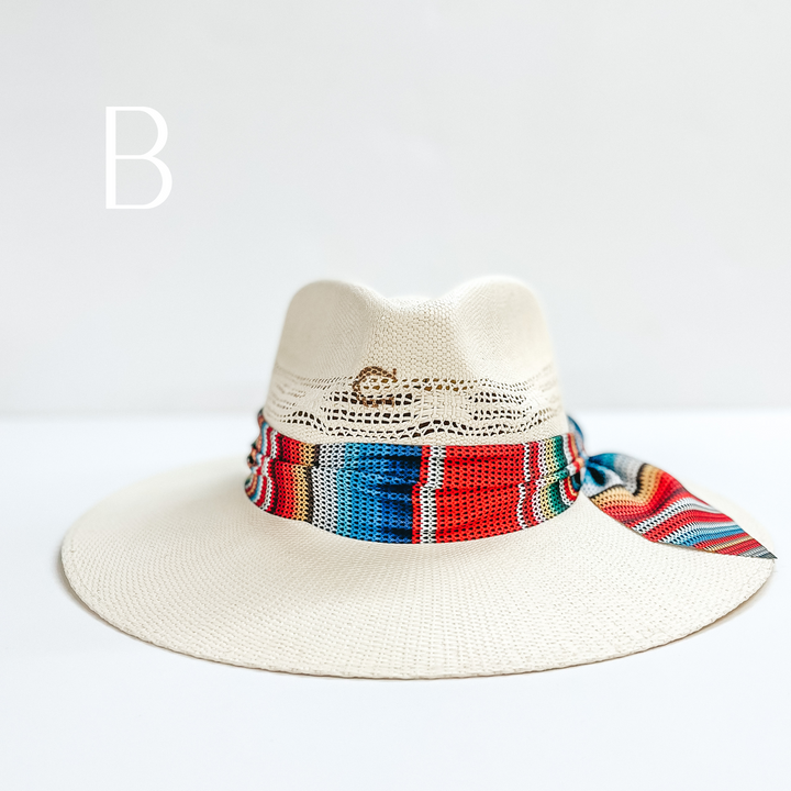 Charlie 1 Horse | Fiesta Straw Stiff Brim Hat with Serape Band in Natural - Giddy Up Glamour Boutique
