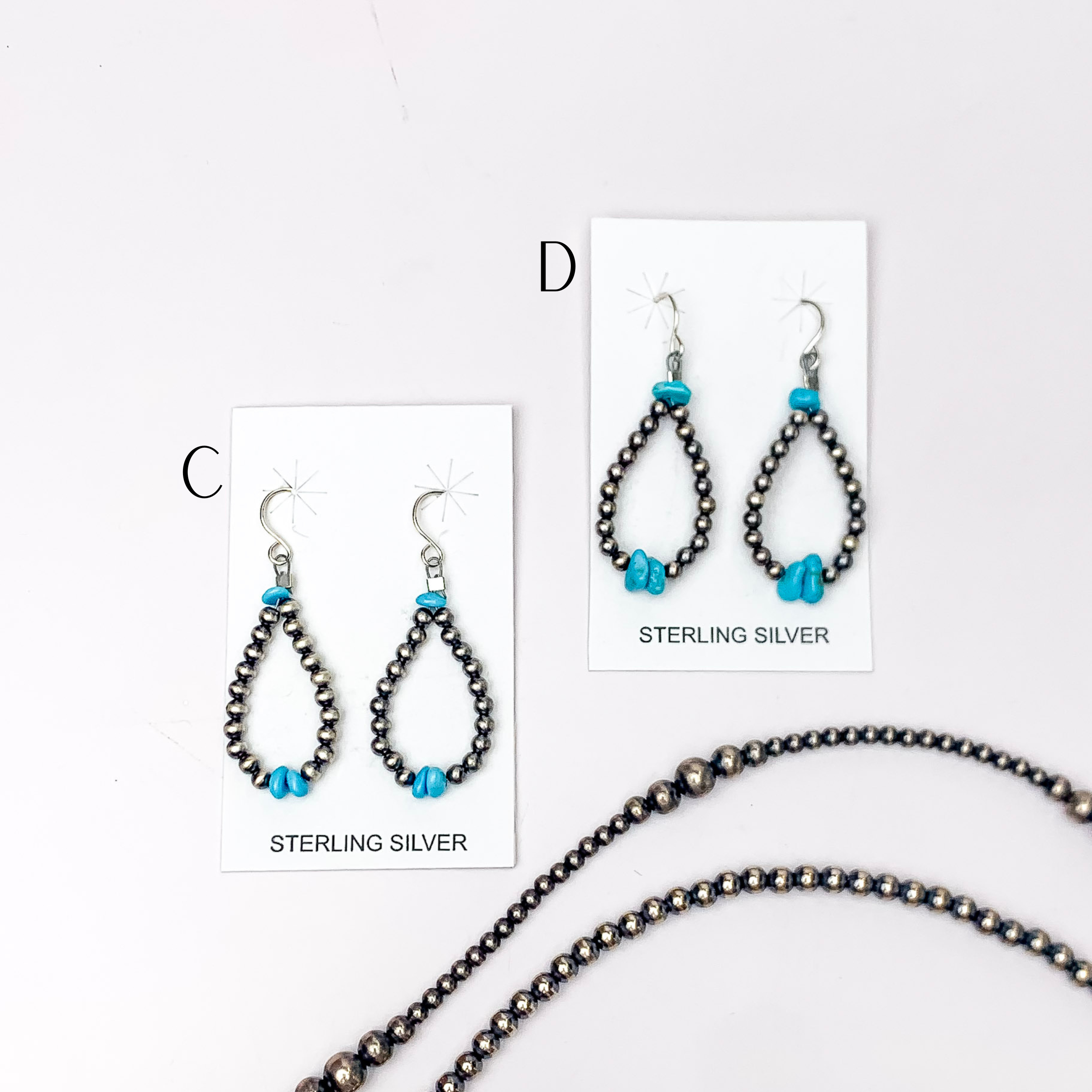 Mason Lee | Genuine Hand-Strung Navajo Beaded Teardrop Pearl Earrings - Giddy Up Glamour Boutique