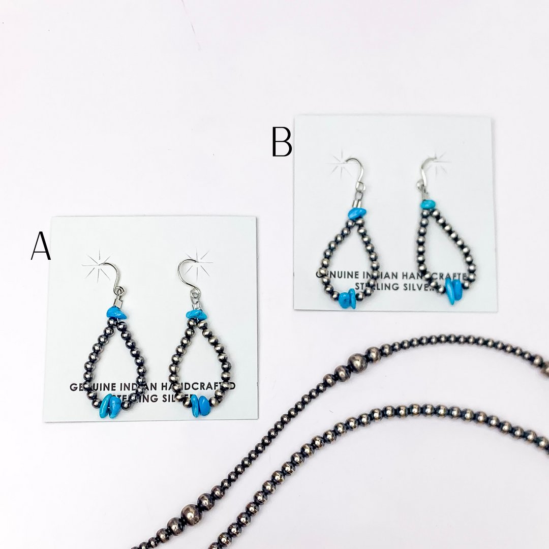 Mason Lee | Genuine Hand-Strung Navajo Beaded Teardrop Pearl Earrings - Giddy Up Glamour Boutique