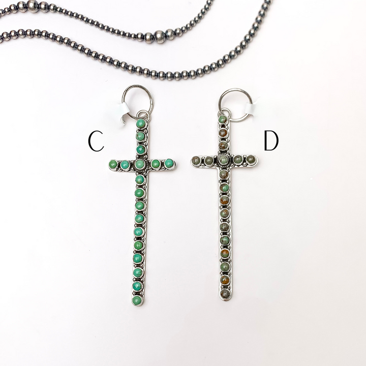 HaDa Collection | Sterling Silver in Kingman Turquoise Cross Pendant - Giddy Up Glamour Boutique