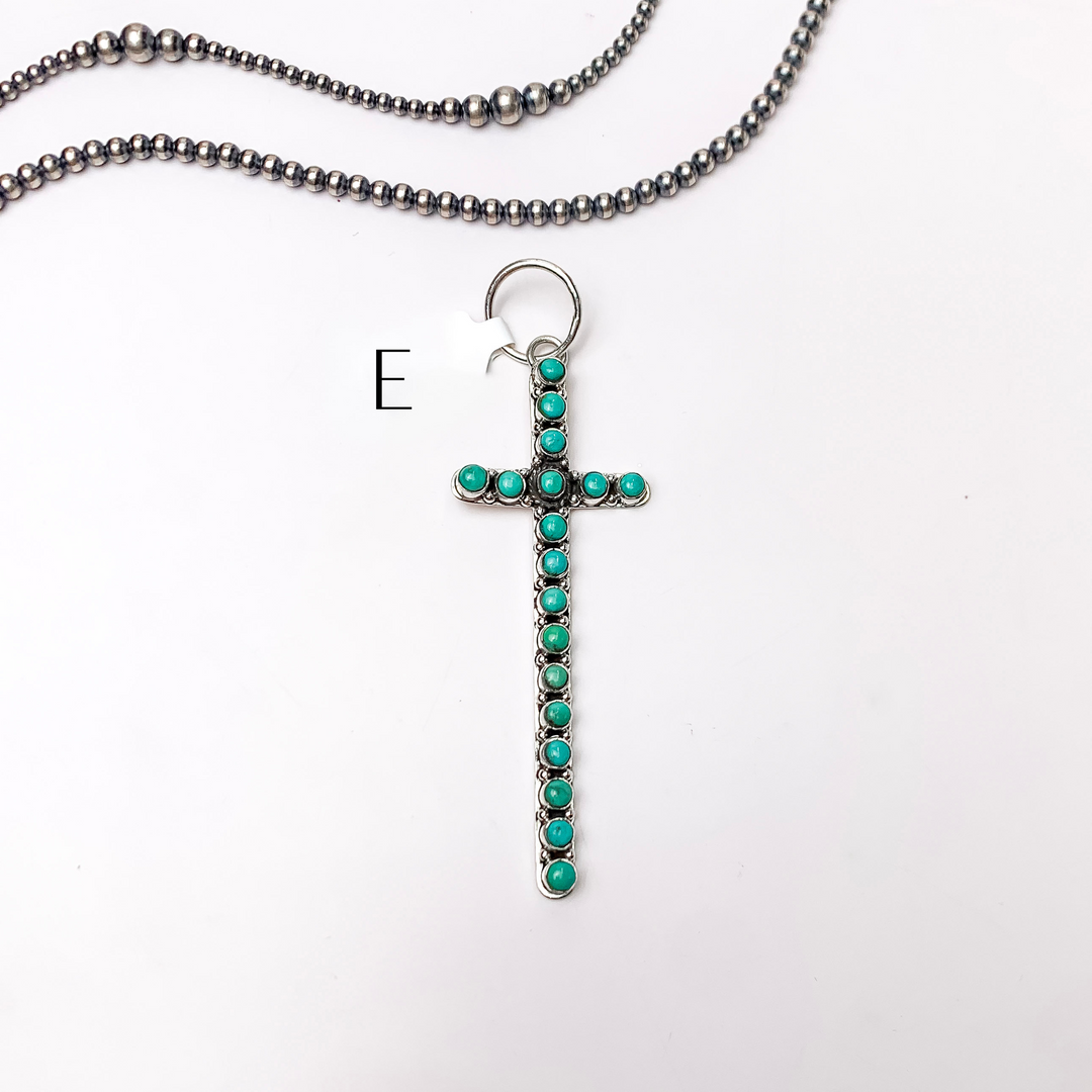 HaDa Collection | Sterling Silver in Kingman Turquoise Cross Pendant - Giddy Up Glamour Boutique