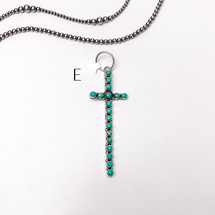 HaDa Collection | Sterling Silver in Kingman Turquoise Cross Pendant - Giddy Up Glamour Boutique