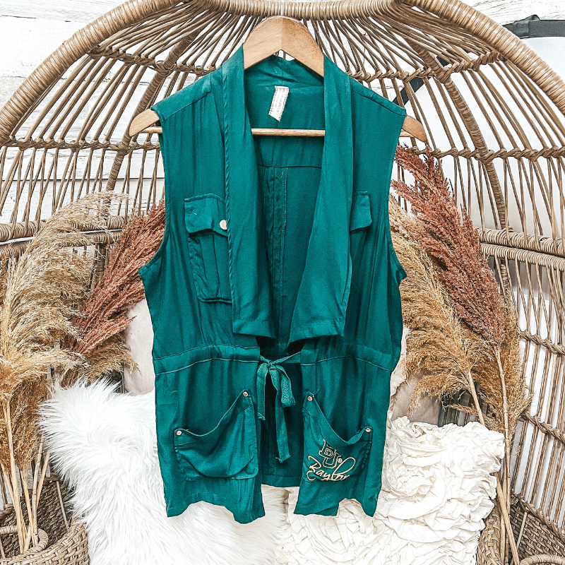 Baylor University Tie Vest in Green - Giddy Up Glamour Boutique
