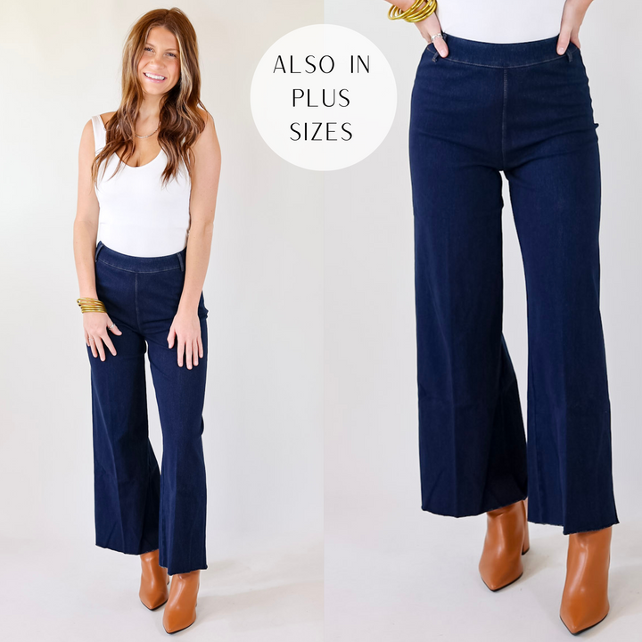 Lyssé | Erin Wide Leg Denim Trousers in Indigo - Giddy Up Glamour Boutique