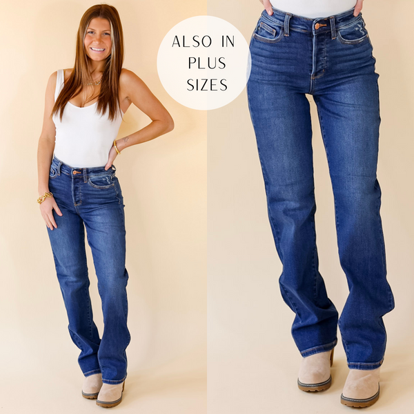 Judy Blue | High Standards Hidden Button Fly Jeans in Medium Wash
