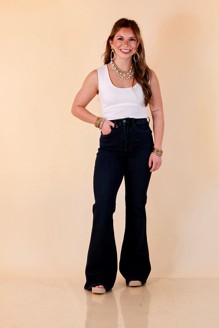 Judy Blue Best Foot Forward Flare Jeans in Dark Wash