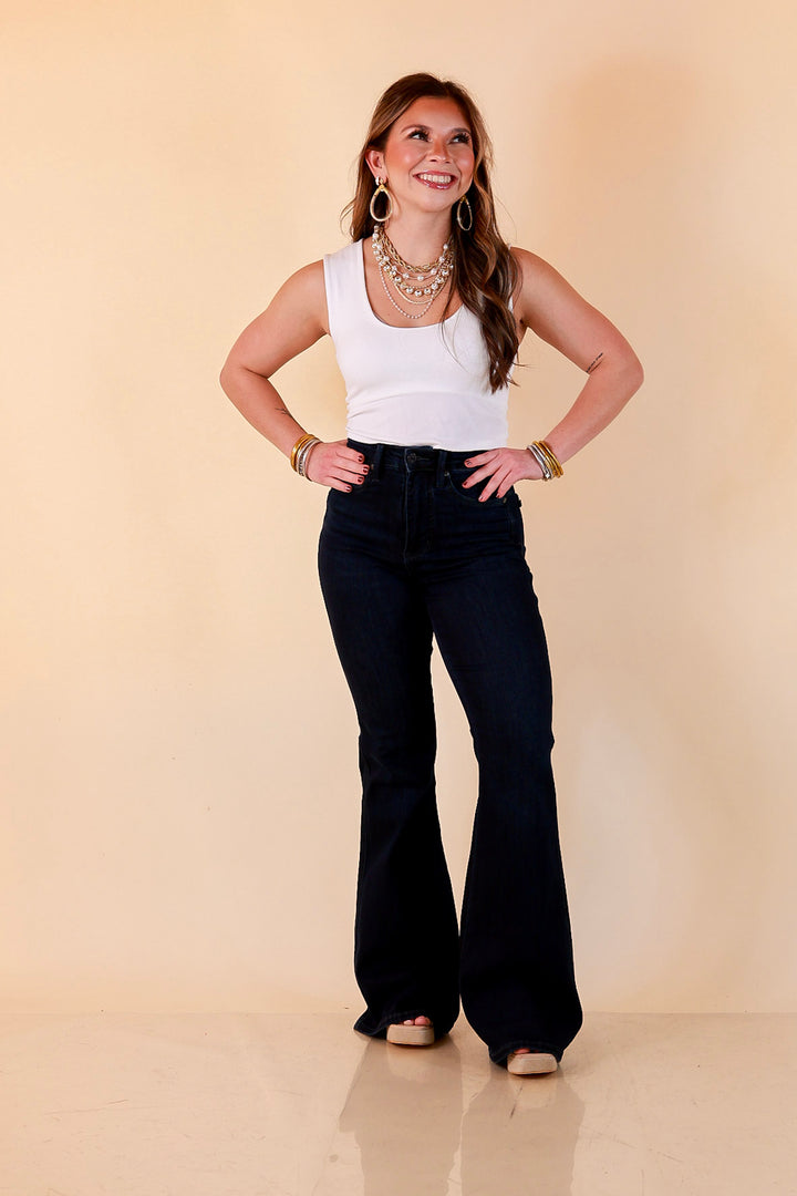 Judy Blue Best Foot Forward Flare Jeans in Dark Wash