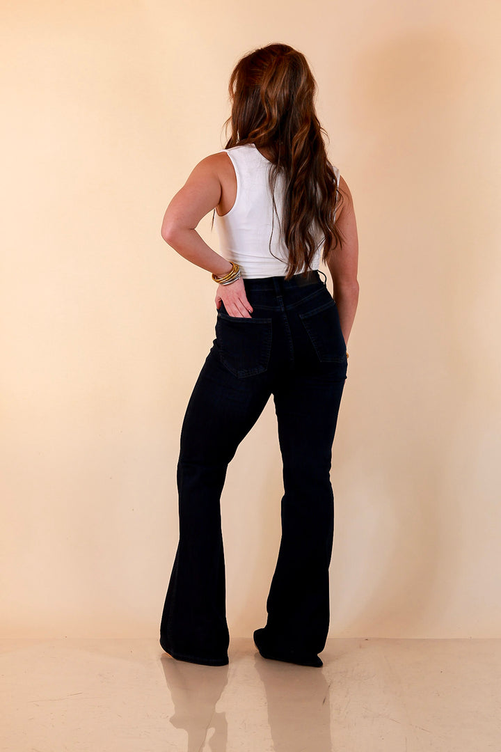 Judy Blue Best Foot Forward Flare Jeans in Dark Wash
