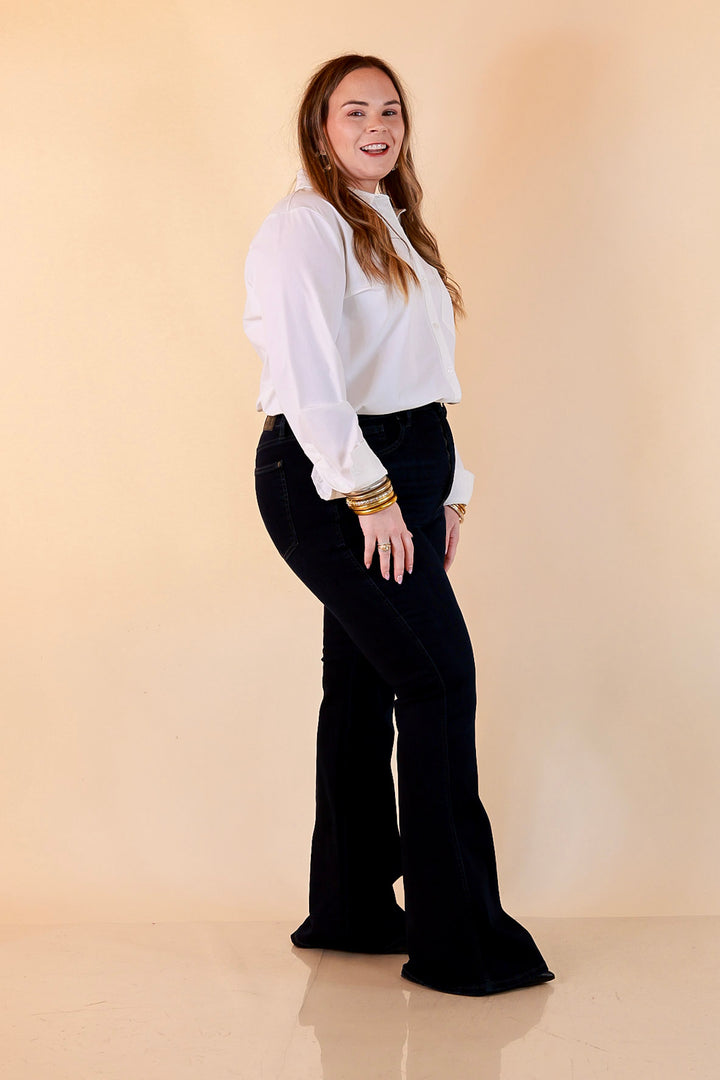 Judy Blue Best Foot Forward Flare Jeans in Dark Wash