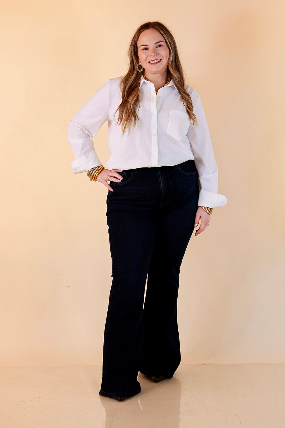 Judy Blue Best Foot Forward Flare Jeans in Dark Wash