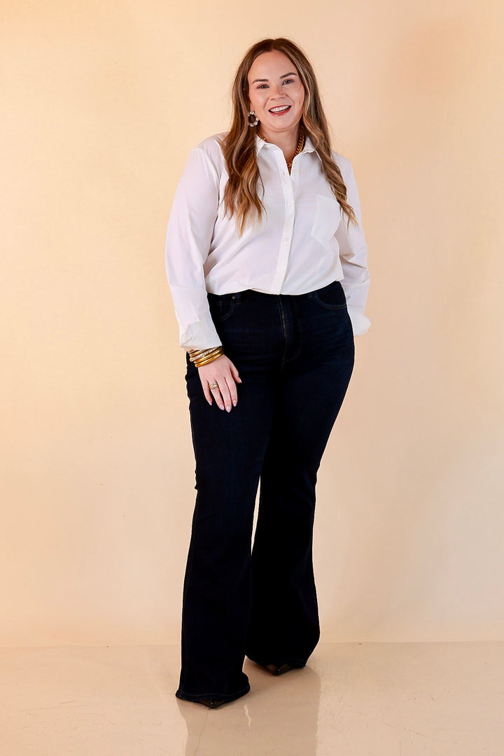 Judy Blue Best Foot Forward Flare Jeans in Dark Wash