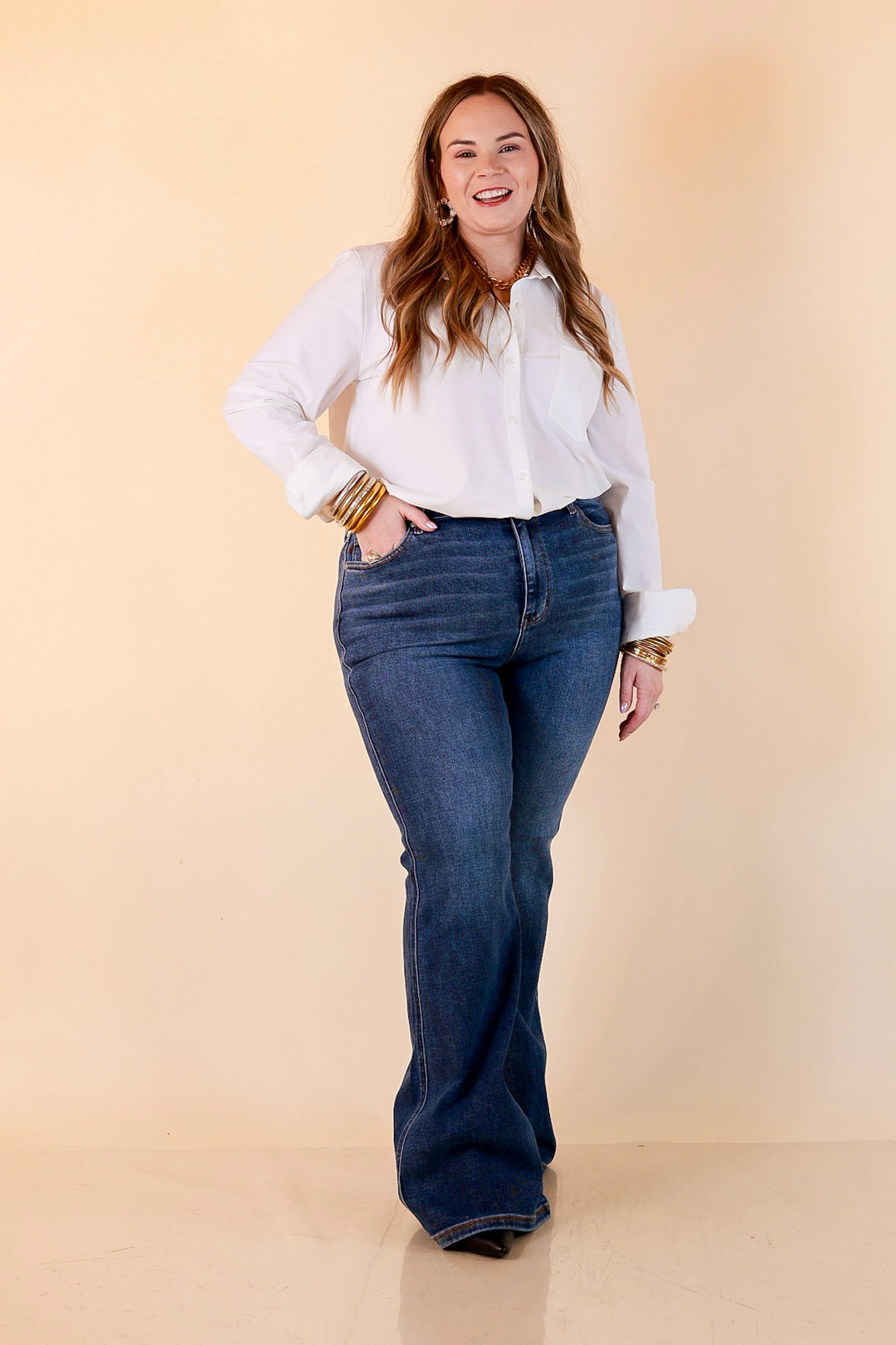 Judy Blue Good as Gold Flare Jeans in Medium Wash