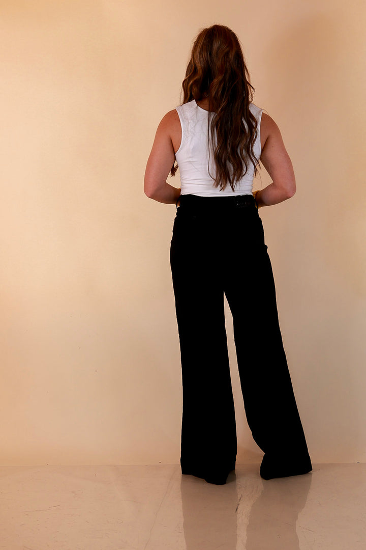 Judy Blue Make a Statement Palazzo Wide Leg Jeans in Black