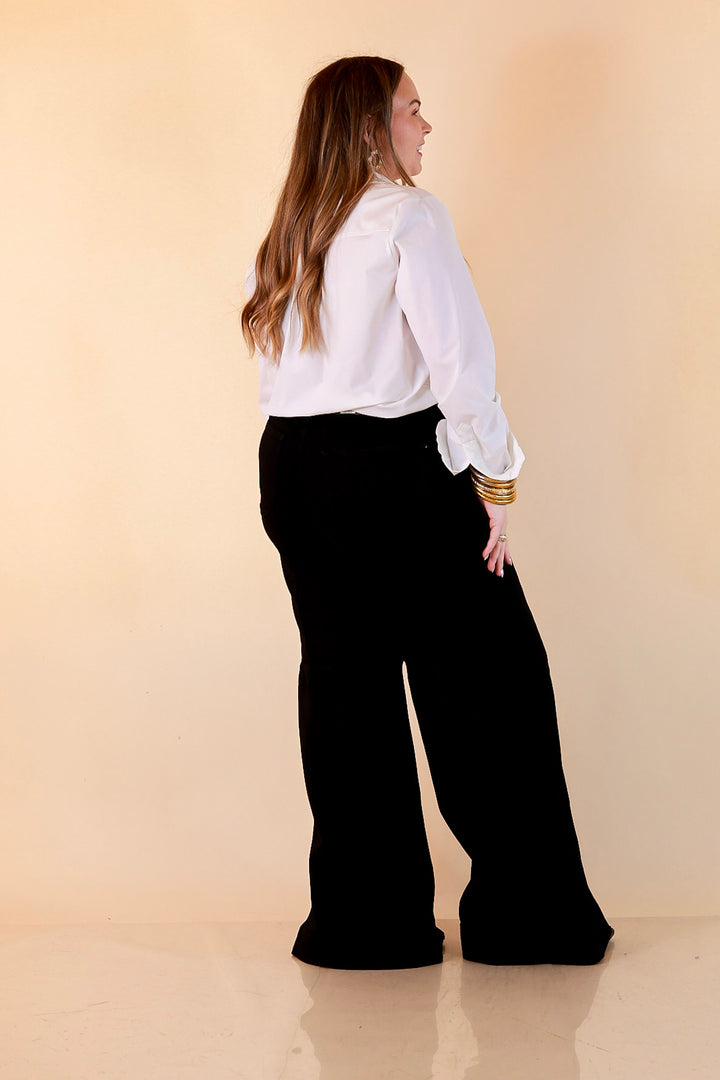 Judy Blue Make a Statement Palazzo Wide Leg Jeans in Black
