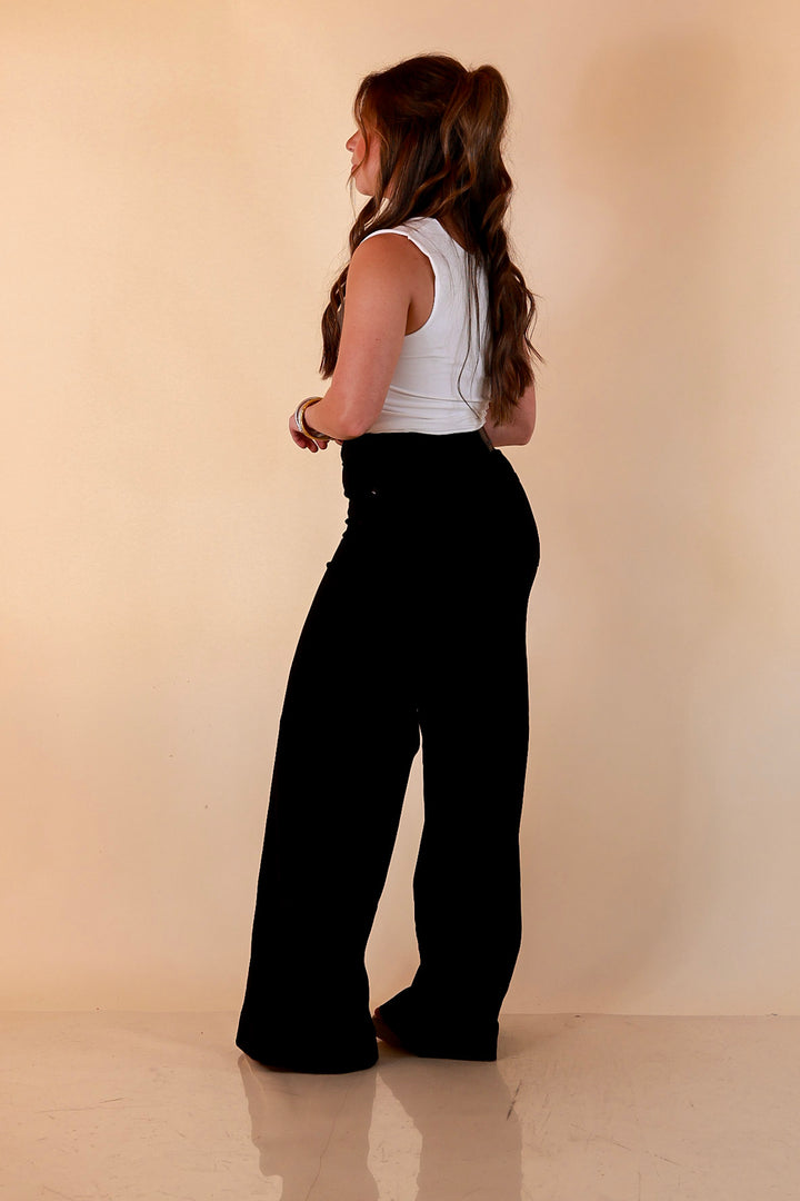 Judy Blue Make a Statement Palazzo Wide Leg Jeans in Black