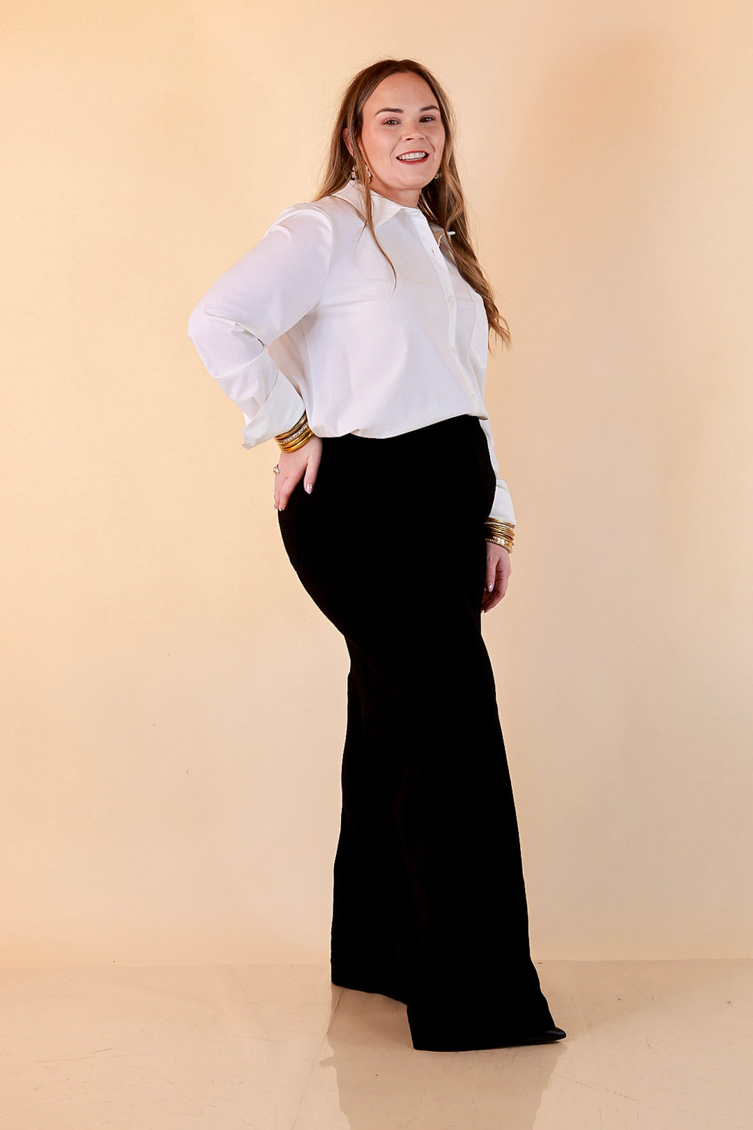 Judy Blue Make a Statement Palazzo Wide Leg Jeans in Black