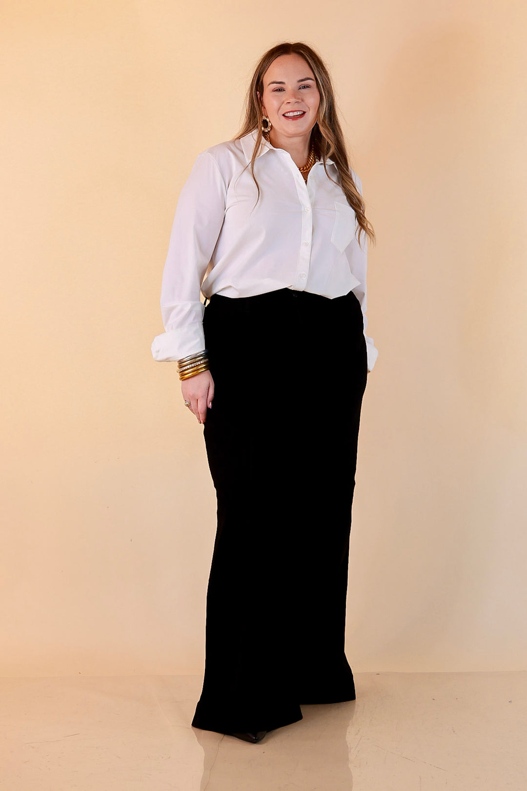 Judy Blue Make a Statement Palazzo Wide Leg Jeans in Black