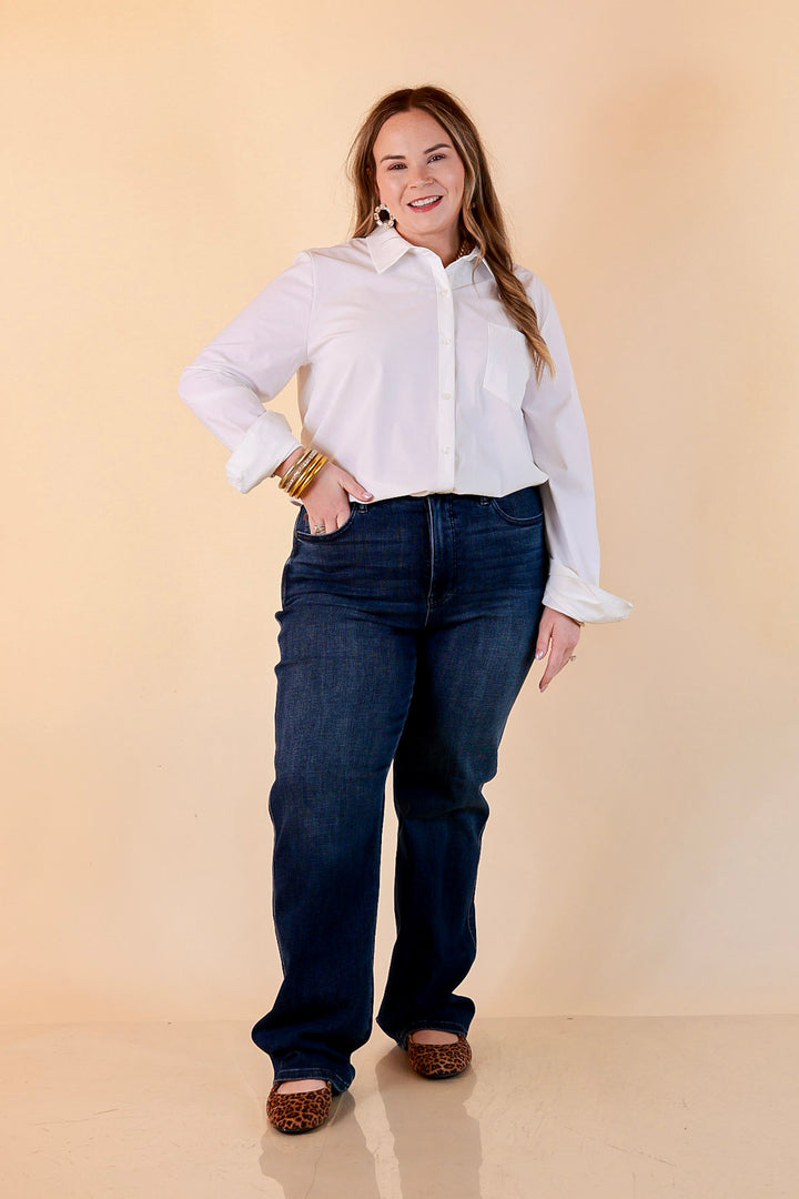 Judy Blue Tried and True Straight Leg Jeans in Dark Wash