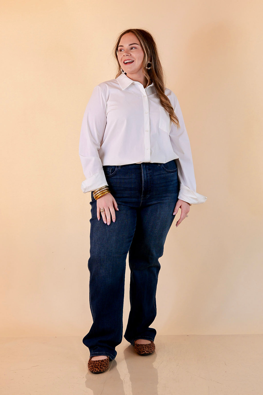 Judy Blue Tried and True Straight Leg Jeans in Dark Wash