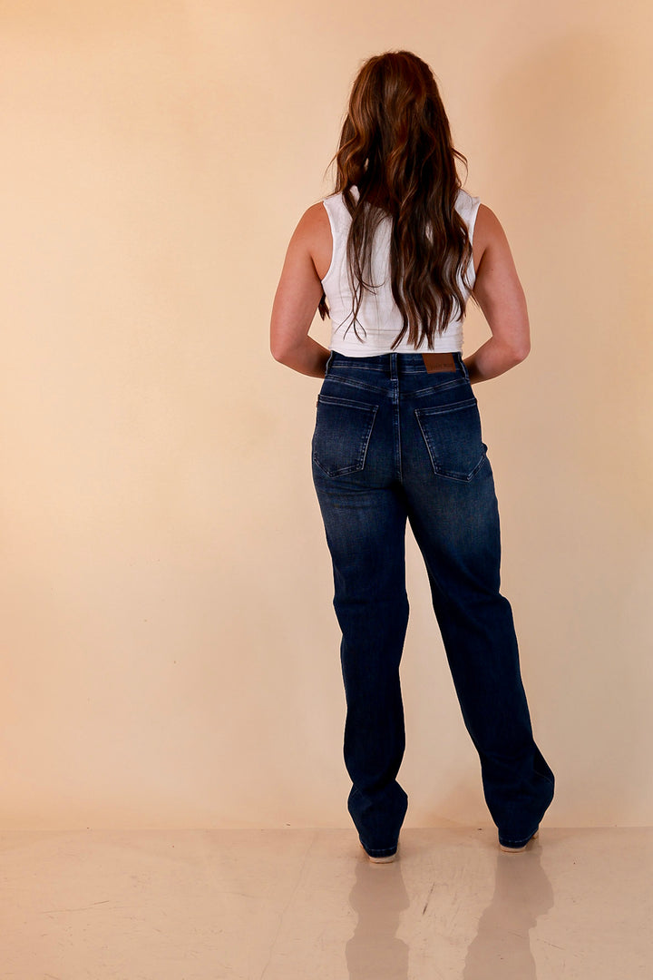 Judy Blue Tried and True Straight Leg Jeans in Dark Wash