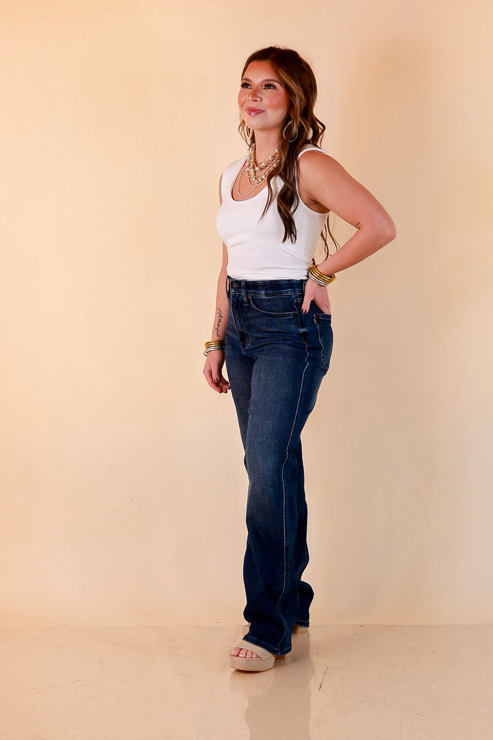 Judy Blue Tried and True Straight Leg Jeans in Dark Wash