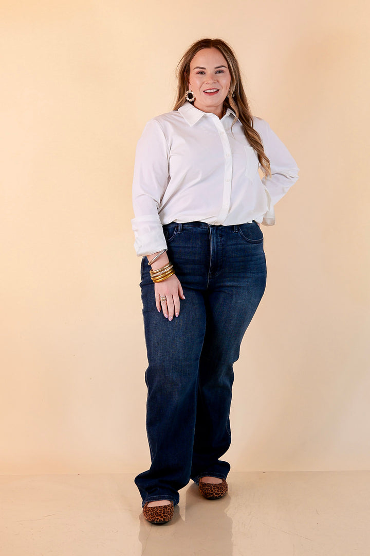 Judy Blue Tried and True Straight Leg Jeans in Dark Wash