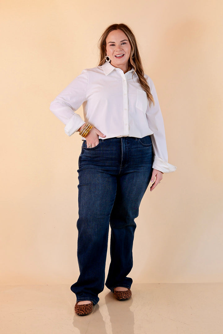Judy Blue Tried and True Straight Leg Jeans in Dark Wash