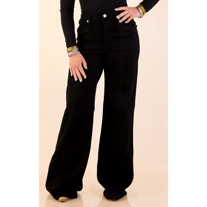 Judy Blue | Polished Perspective Retro Wide Leg Jean in Black