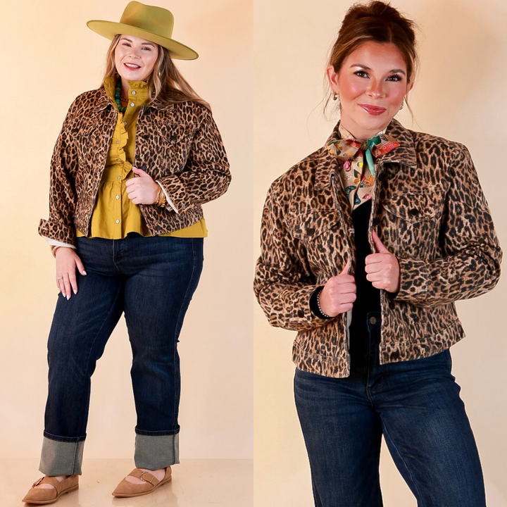 Judy Blue | The Go-To Layer Rigid Magic Classic Denim Jacket in Leopard Print